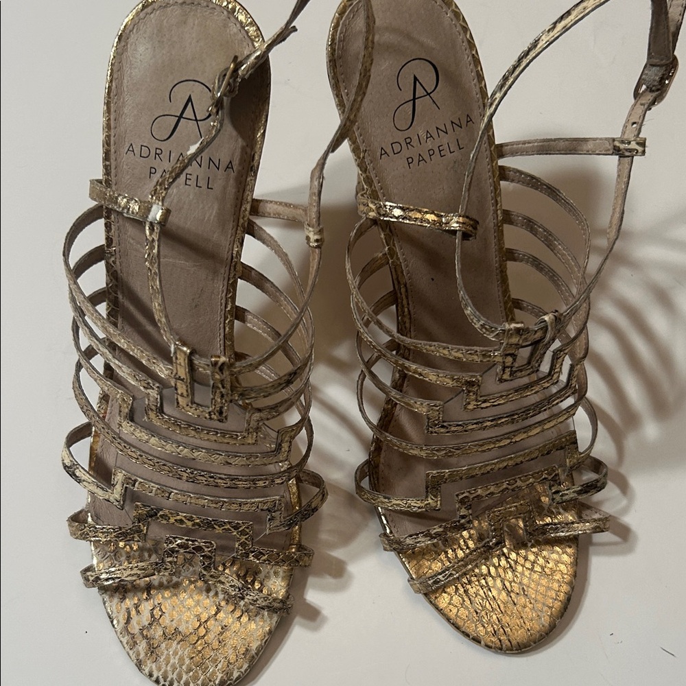 Adrianna Papell Metallic Strappy Sandals